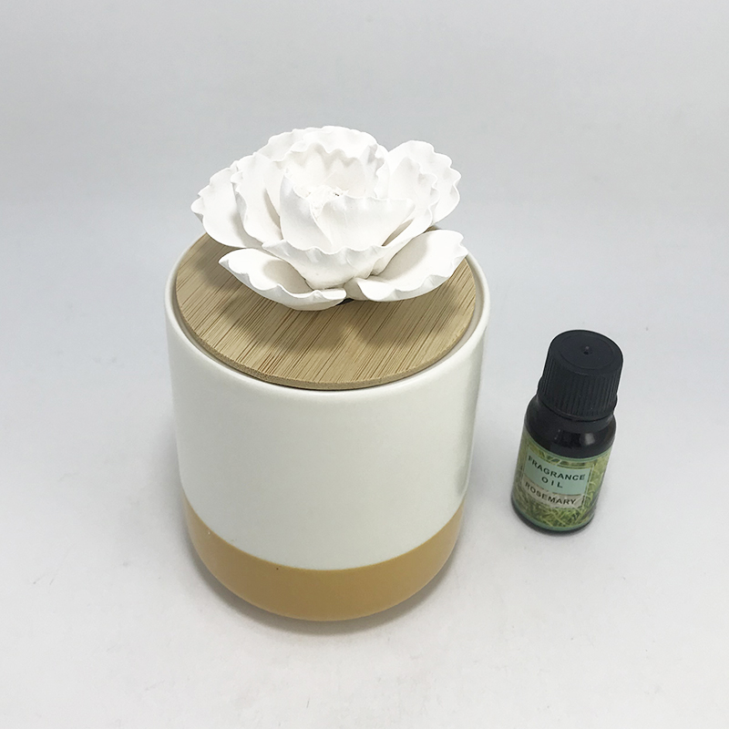 London ceramic flower essential oil diffuser with customized packaging